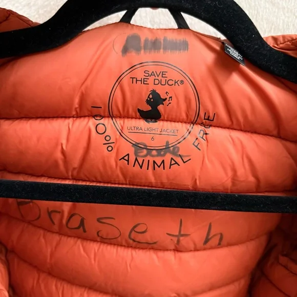 SAVE THE DUCK Puffer Jacket Boys Size 6 Kids Black